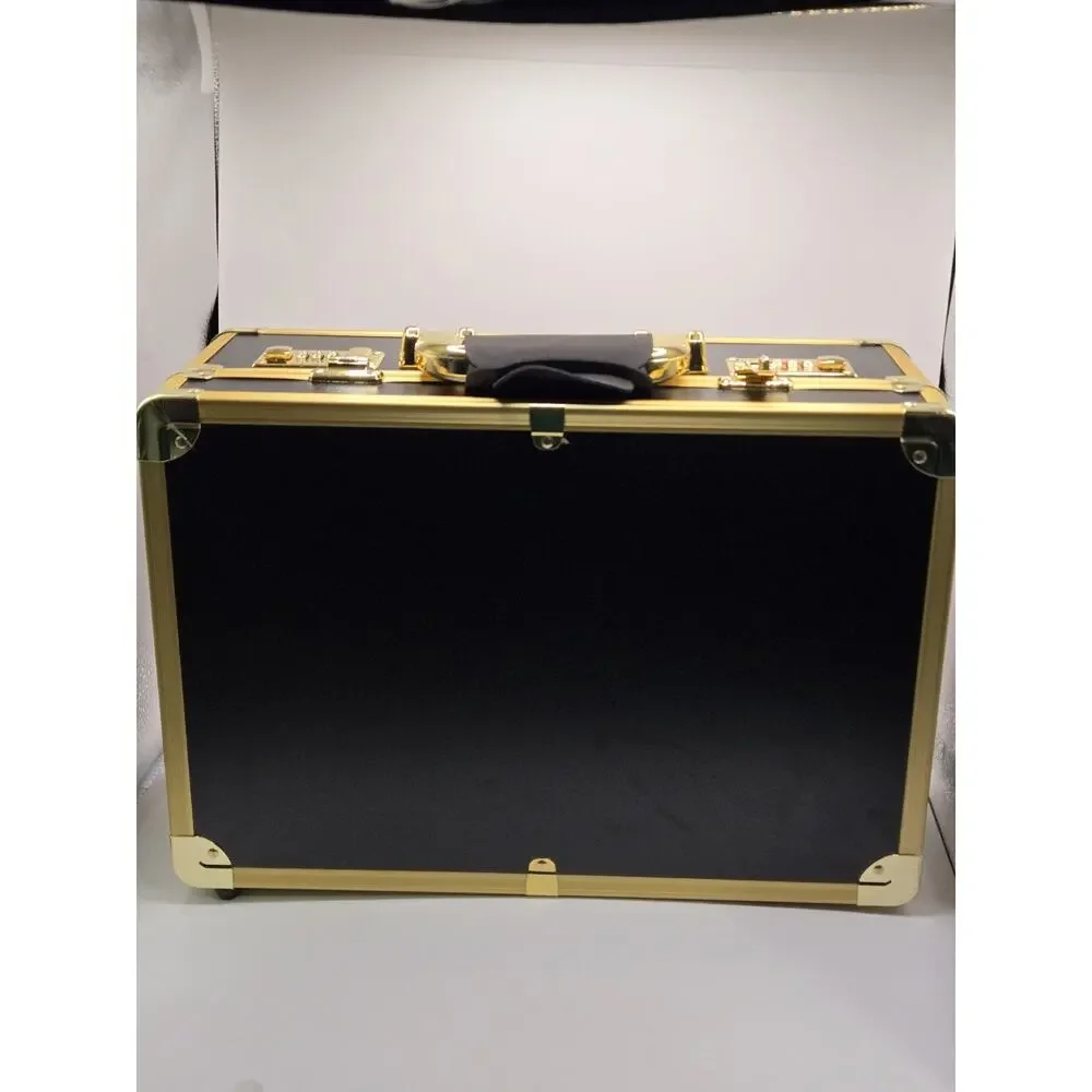 Professional Barber Tool Carrying Case Organizer w/ Locks – Black/Gold
